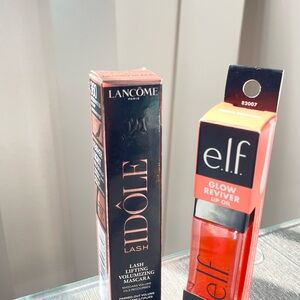 Lancôme Idôle Lash Mascara & e.l.f. Glow Reviver Lip Oil — Coral/Pink